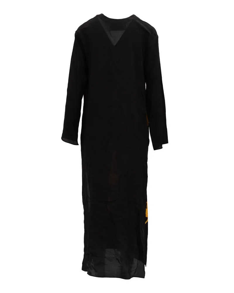 Valentino Garavani Women's Dragon Embroidery Gown Dress Black And Yellow Black