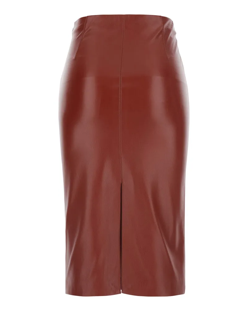 Jucca Women's Midi Skirt Red Eco Leather Red