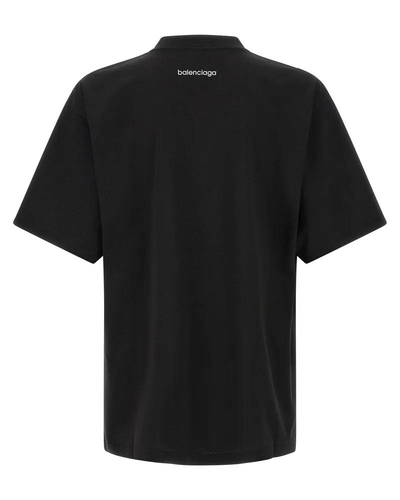 Balenciaga Logo-Graphic Cotton Jersey T-shirt — black Black
