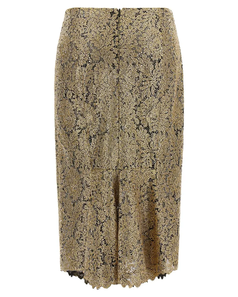 Ermanno Scervino Embroidered Tulle Skirt — Gold Gold