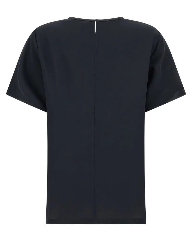 Max Mara Silk Crepe Embroidered Blouse — Black Black
