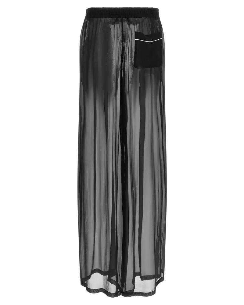 Dolce & Gabbana Semi-Sheer Silk Chiffon Trousers — Black Black
