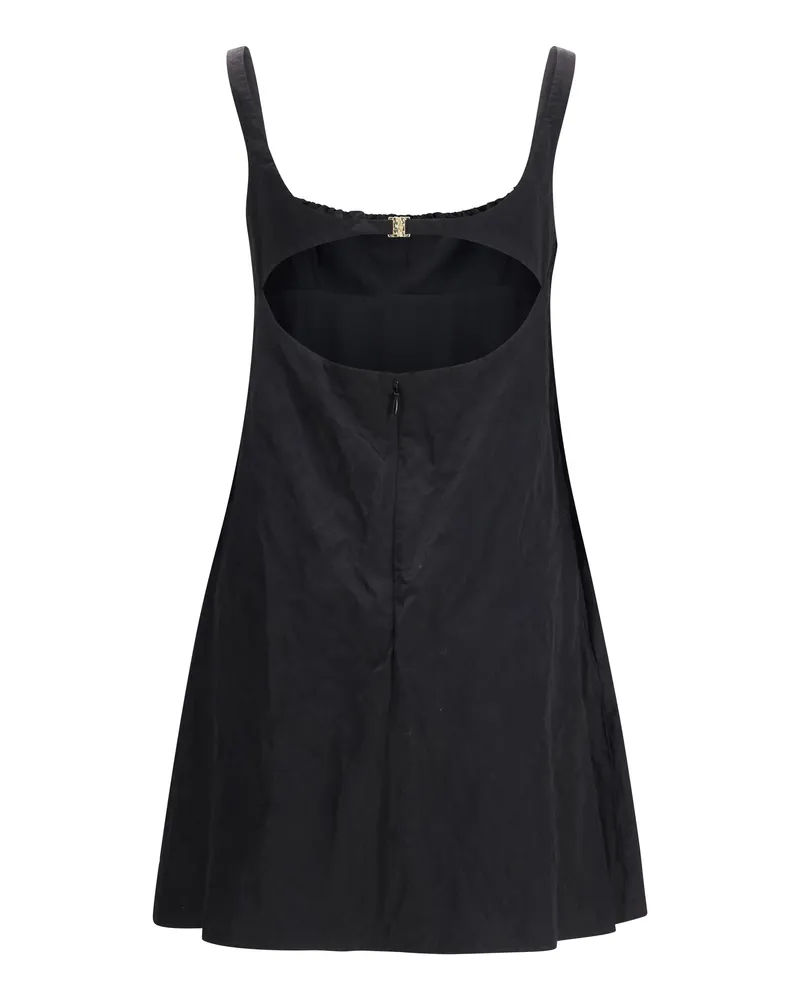 Chloé Women's Mini Dress Washed Satin Black Outer Cotton Black