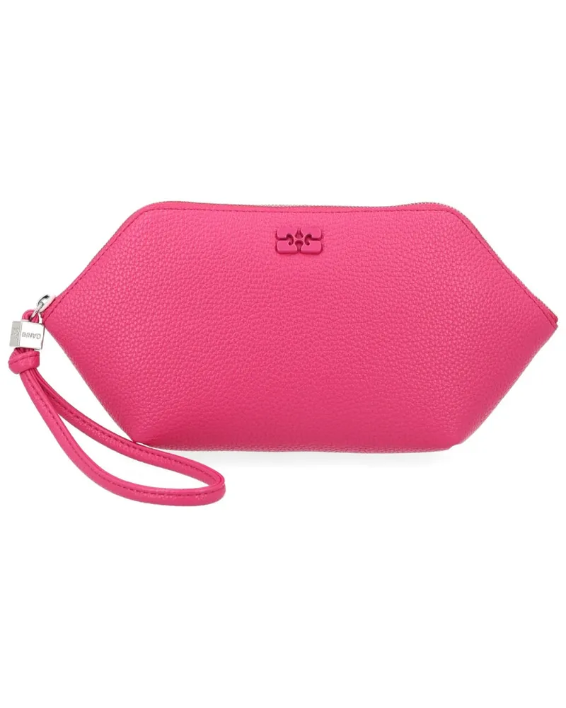 Ganni Recycled Leather Coin Purse — Pink Pink