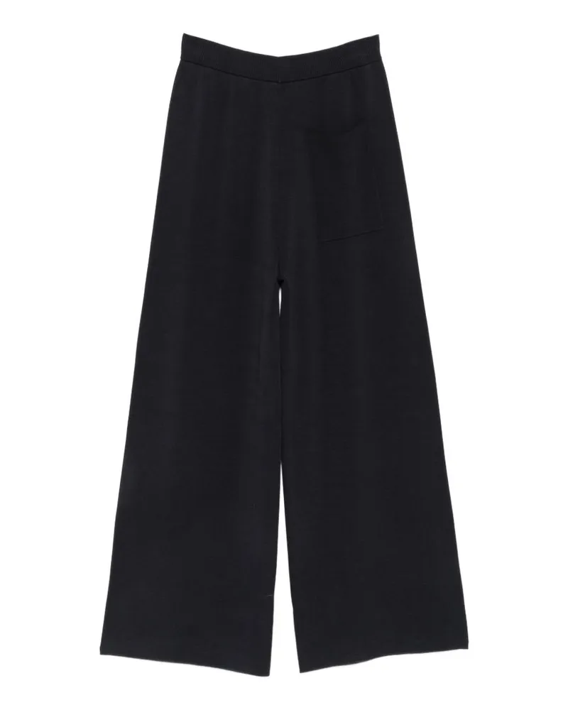 ALYSI Wide-Leg Knitted Trousers — Navy Navy