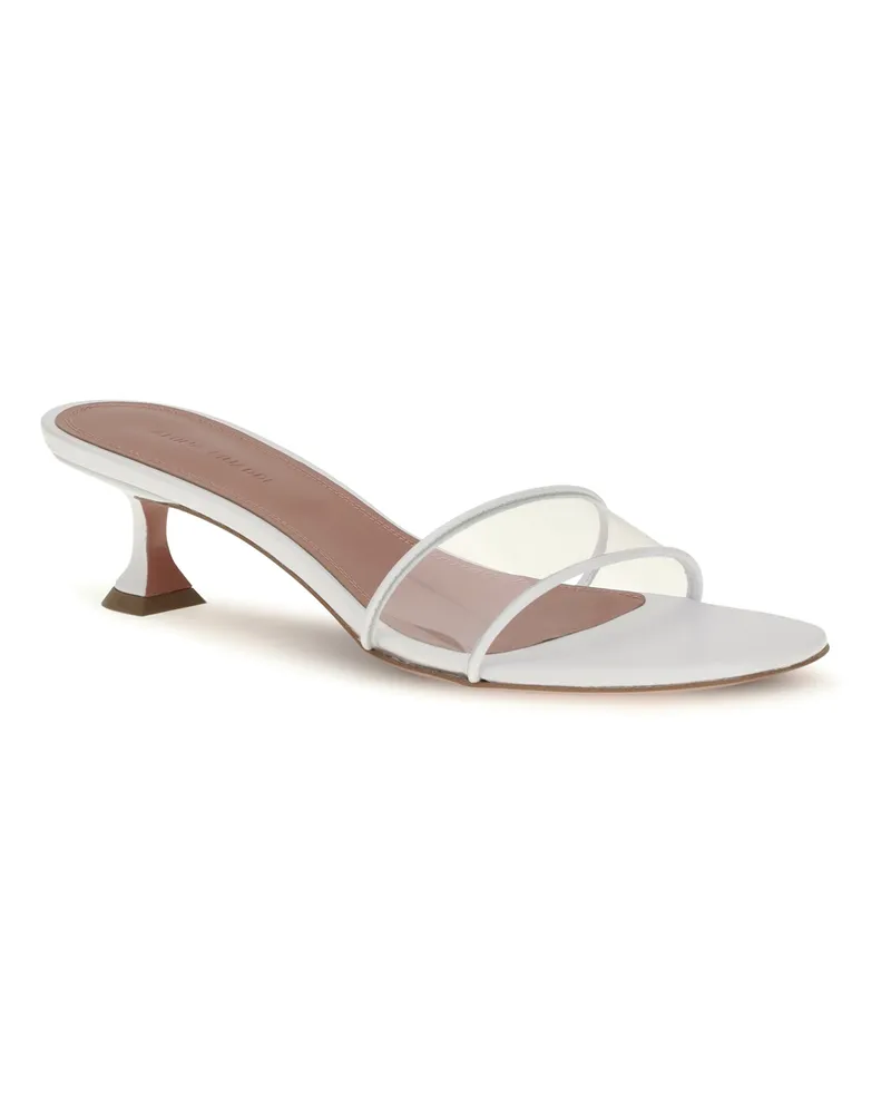 Amina Muaddi Women's Andreea Glass Mule Sandals Transparent Pvc Clear
