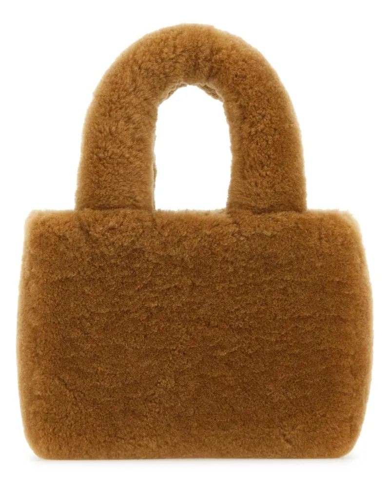 Amina Muaddi Mano Top Handle Bag — Camel Camel