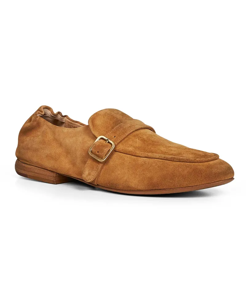Marsèll Men's Wood Mandolo Suede Loafers Camel Calf Leather Camel