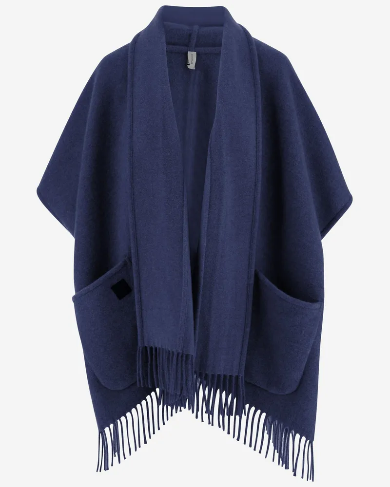 Ferragamo Women's Cape Cashmere Navy Capes Jacket Navy