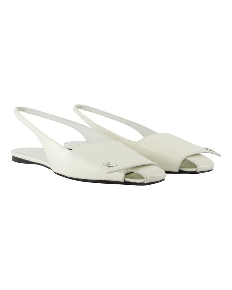 Courrèges Women's Iced Fold Sandals -  Leather White Calfskin Shoes White
