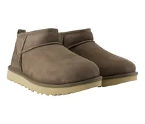 Suede Lined Slipper Boot — Brown