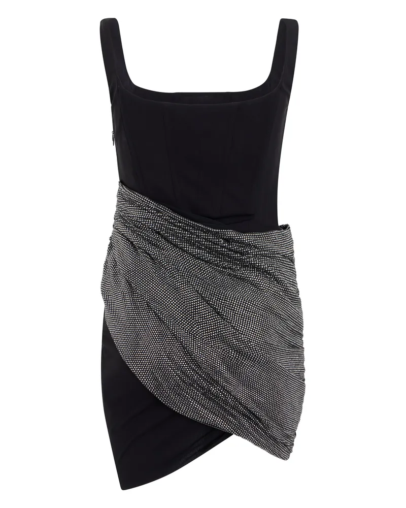 Giuseppe di Morabito Women's Mini Dress With Rhinestone Belt Black Viscose Black