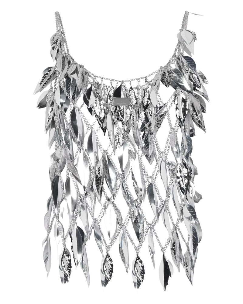Paco Rabanne Women's Chainmail Top Silver Brass Vests & Tank Tops Silver