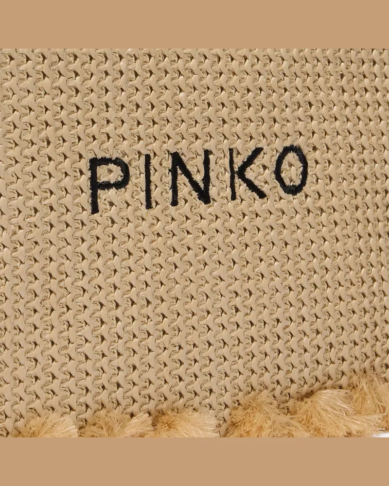 Pinko Women's Clutch Raffia Natural Polypropylene Handbags Hand Bags Beige