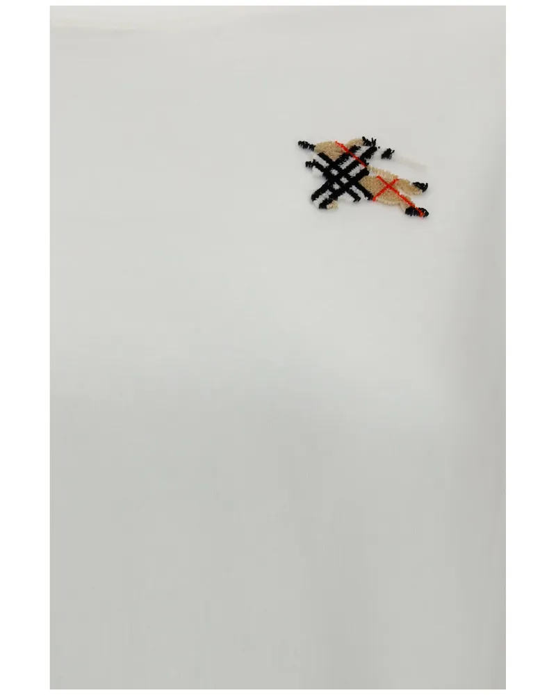 Burberry Women's Cotton T-Shirt Knight Check Chalk T-Shirts & Jerseys White