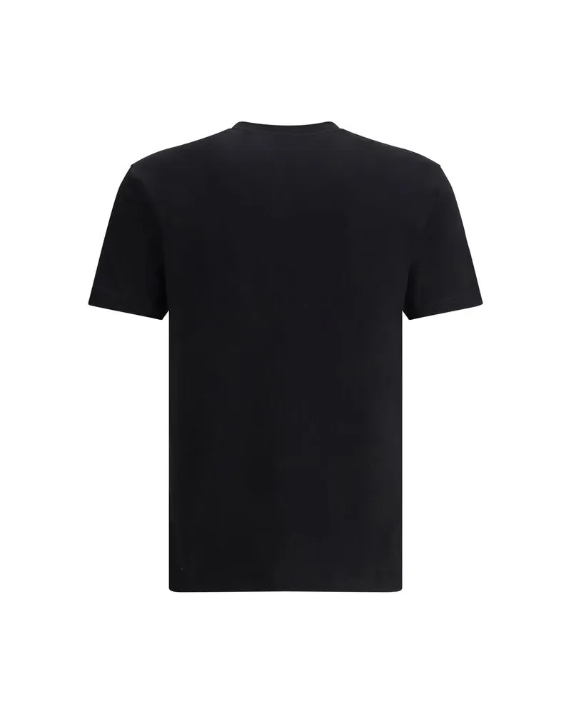 Versace Men Black Cotton T-Shirt Black