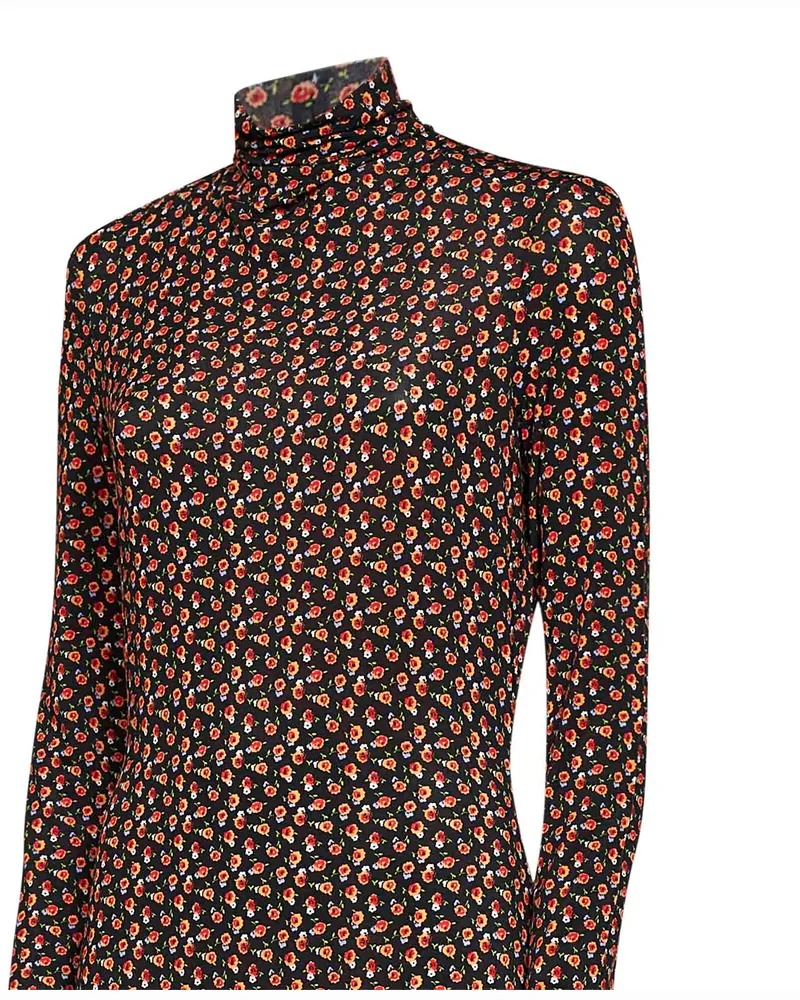 Paco Rabanne Floral Stretch Jersey Maxi Dress — Multicolor Multicolor
