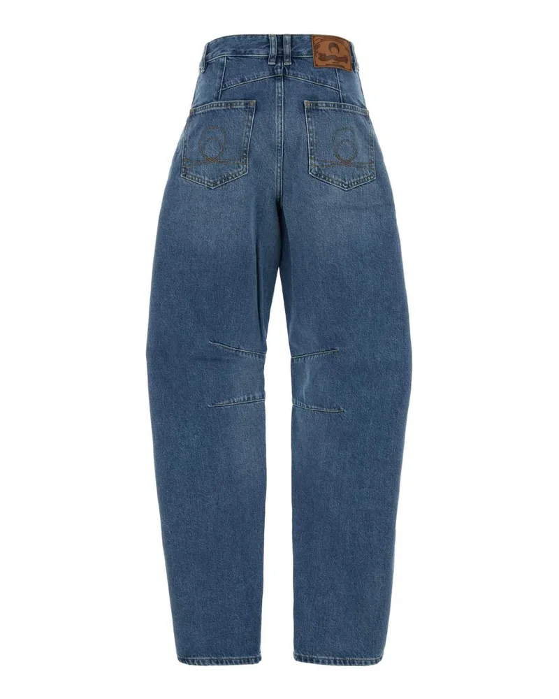 Marine Serre Women's Denim Wide-Leg Jeans Bl05lightblue Exterior: Cotton Blue
