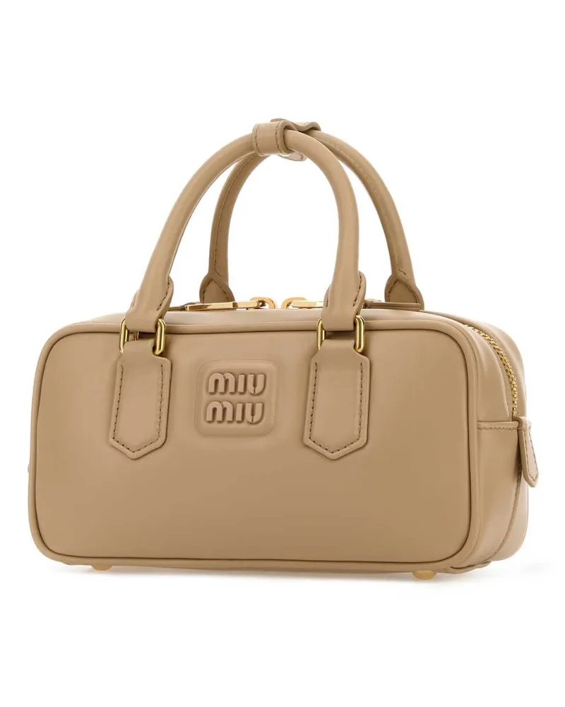 Miu Miu Women's Beige Leather Arcadie Handbag Sabbia Borse A Mano Bag Beige