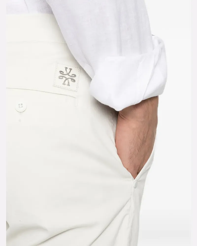 Jacob Cohën Men's Logo-Plaque Chino Shorts Ss26 M Off-white