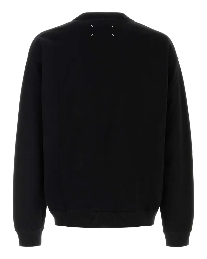 Maison Margiela Logo-Print Cotton Sweatshirt — Black Black
