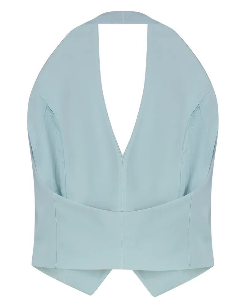 Pinko Women's Vest Moretta Light Blue Viscose Blazers Jacket Blue
