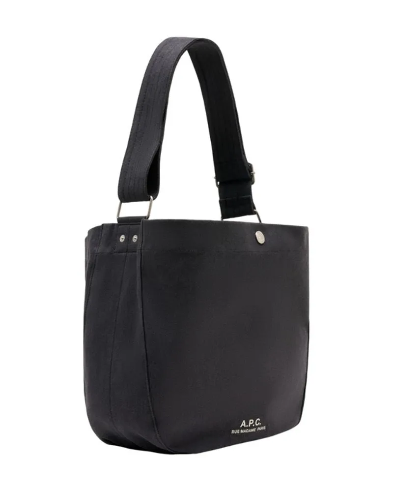 A.P.C. Men's Journal Crossbody -  Cotton Black Bags Crossbodies Black