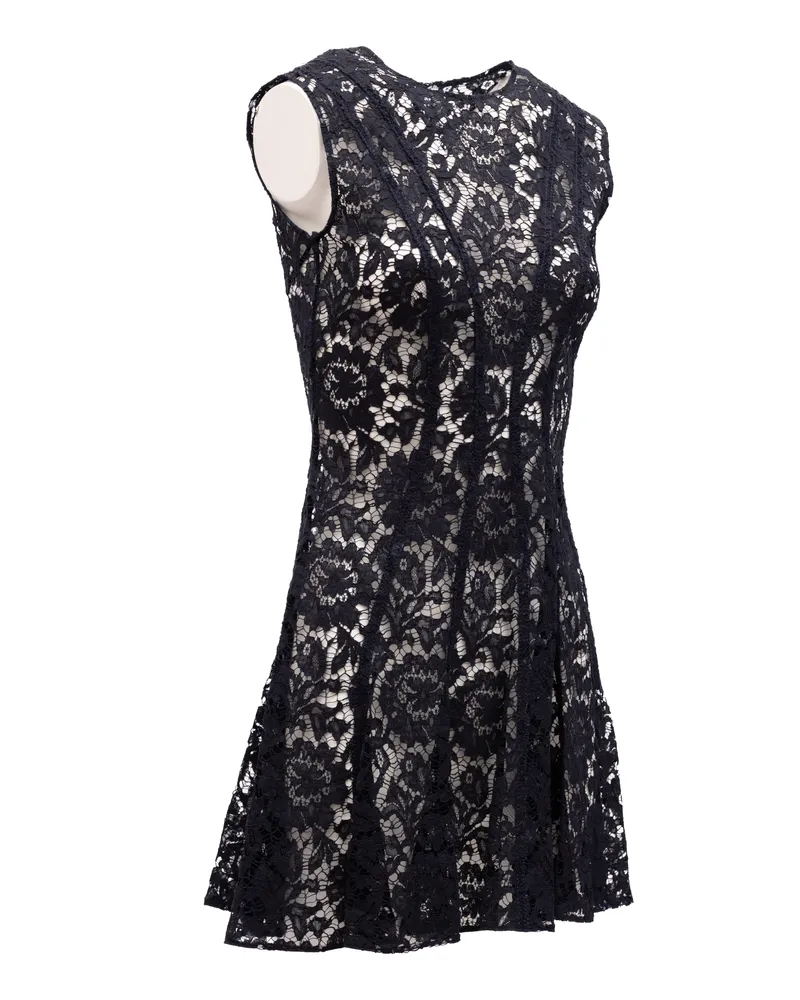 Valentino Garavani Women's Floral Black Lace Mini Dress Black