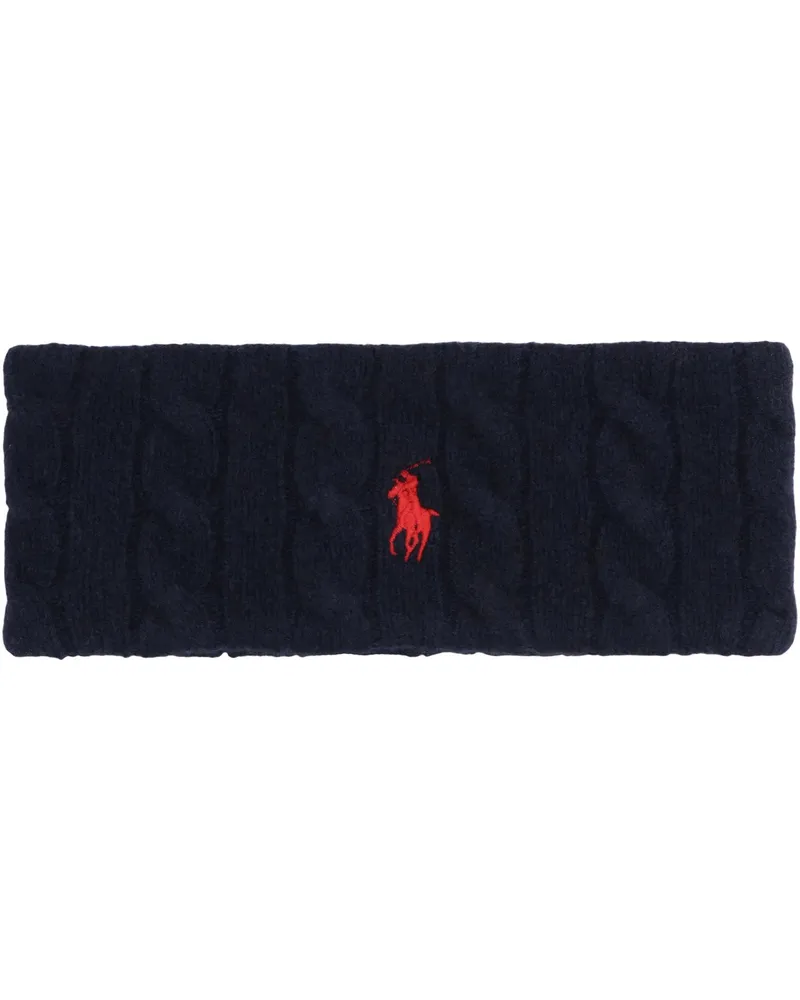 Ralph Lauren Women's Knitted Headband Hunter Navy Wool Hair Accessories Navy