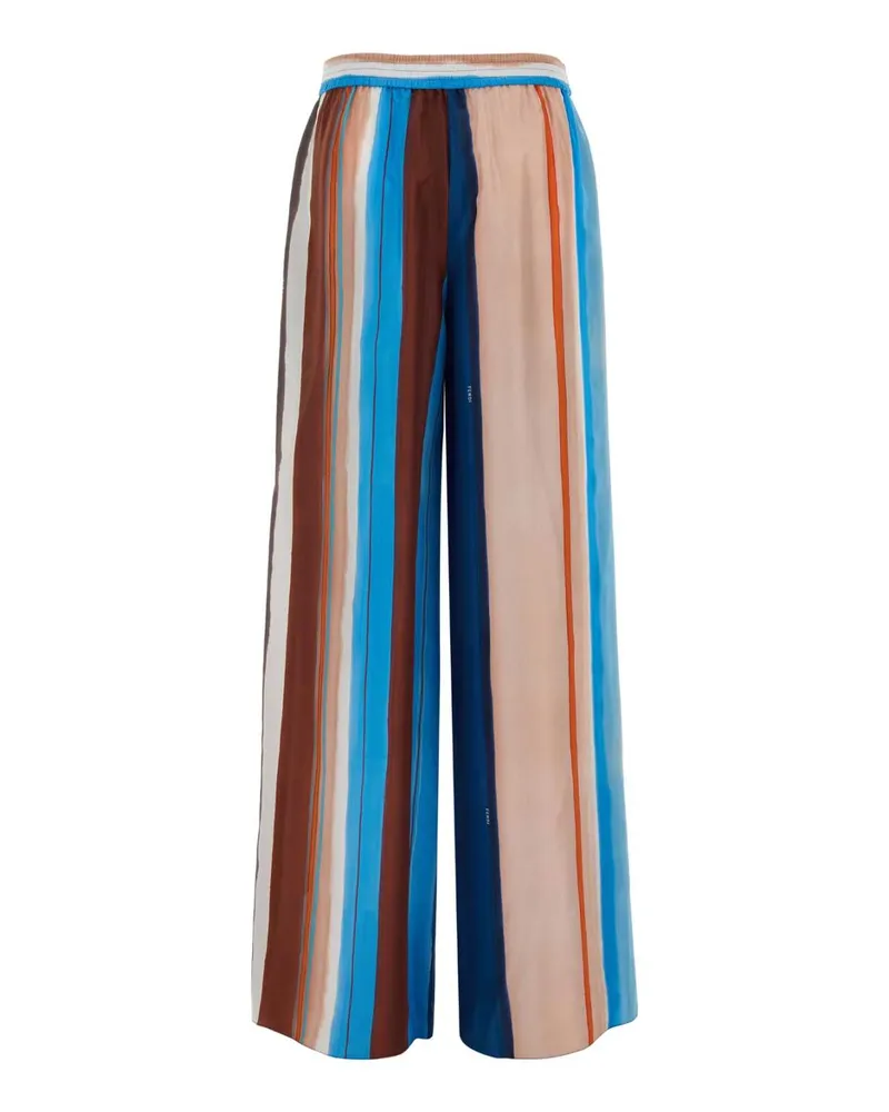Fendi Striped Silk Trousers — Pink Pink