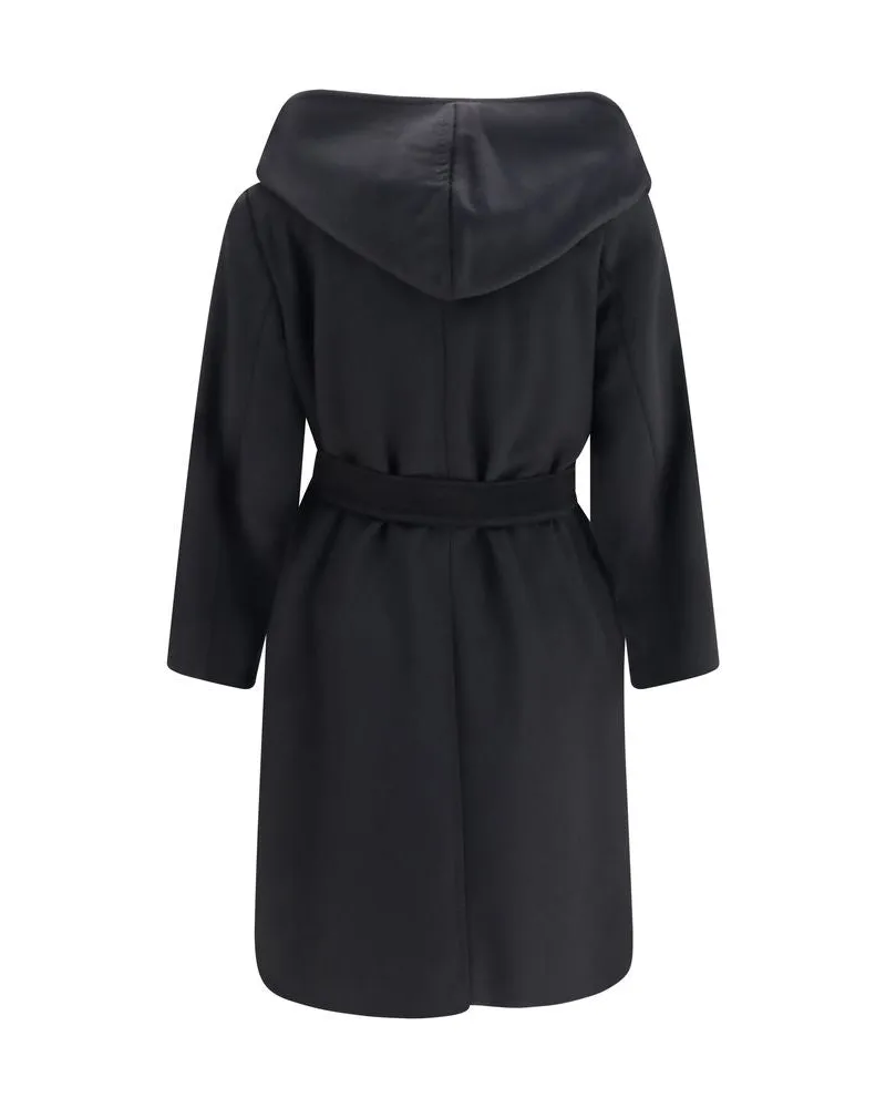 Max Mara Women's Black Wool Oves Aries Coat Clothing Black
