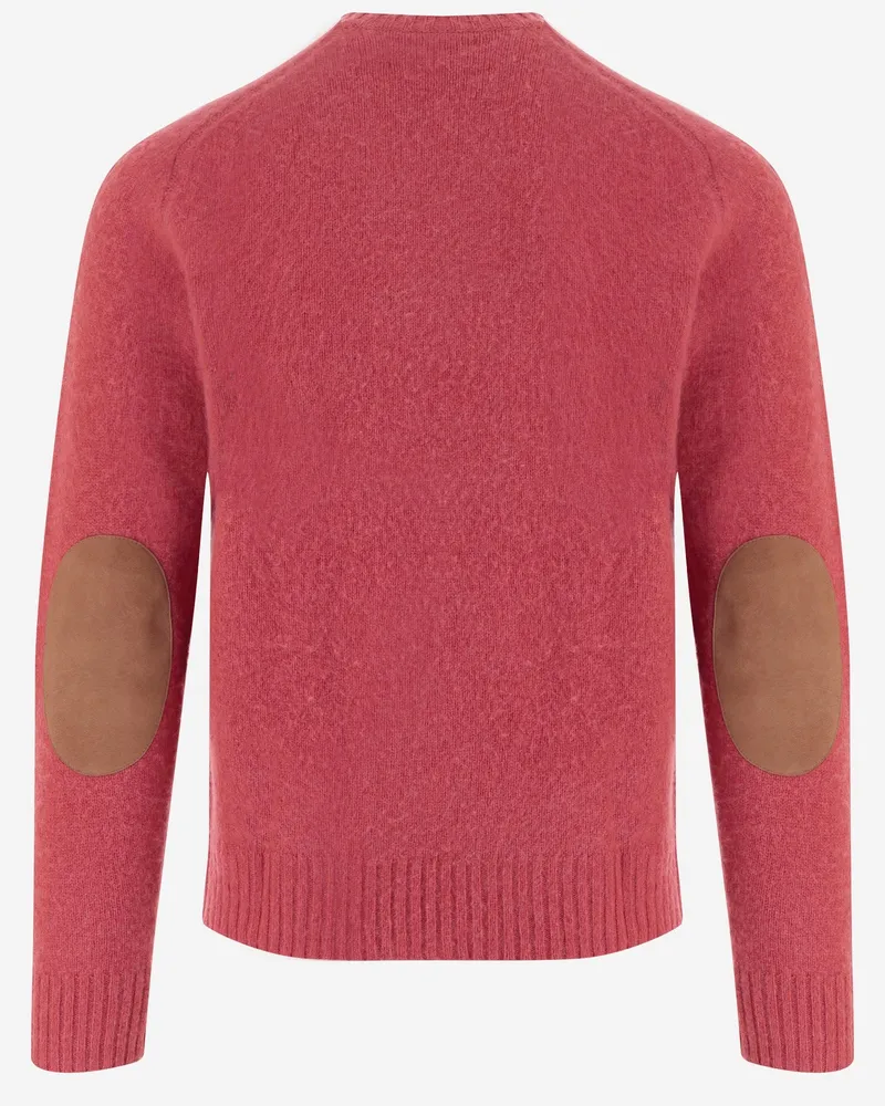 Ralph Lauren Men's Wool And Cashmere Sweater With Elbow Patches Light Red Red