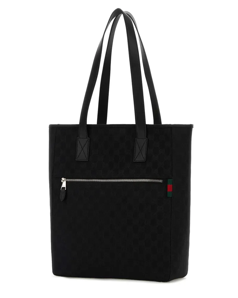 Gucci Men's Gg Fabric Shopping Bag Blk-Blk-Vrv Borse A Mano Blk/blk/vrv Black