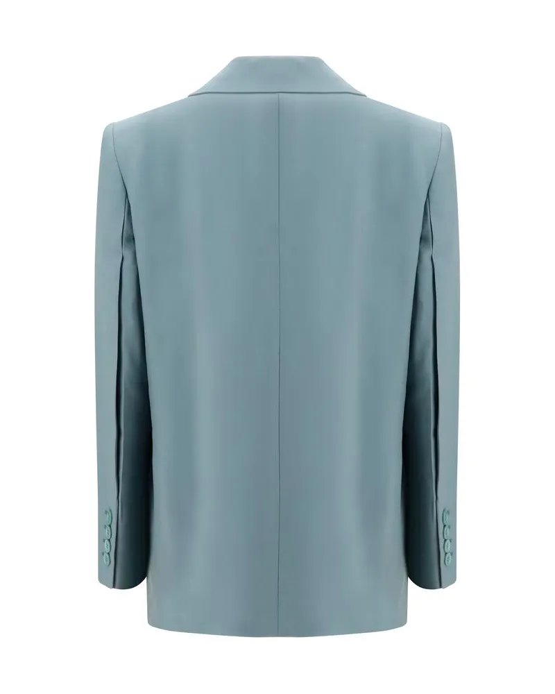 Chloé Women's Bicolor Wool Oves Aries Blazer Clothing Gray