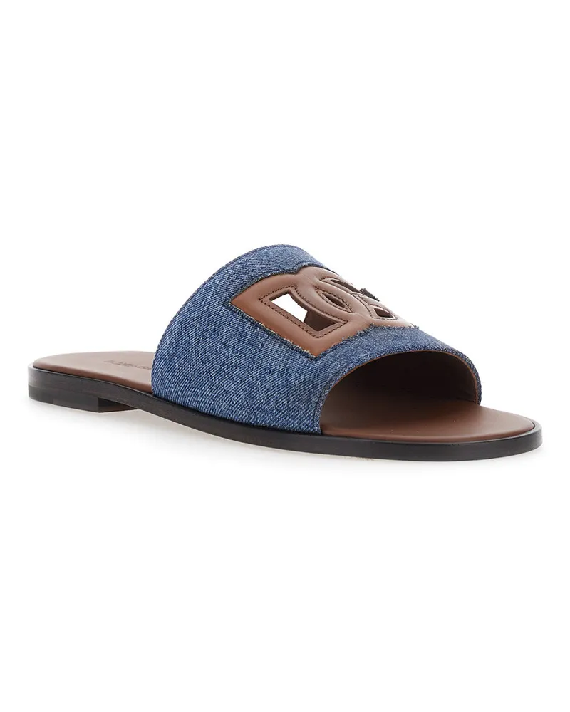 Dolce & Gabbana Mens Leather Sandals Brown Lamb Brown