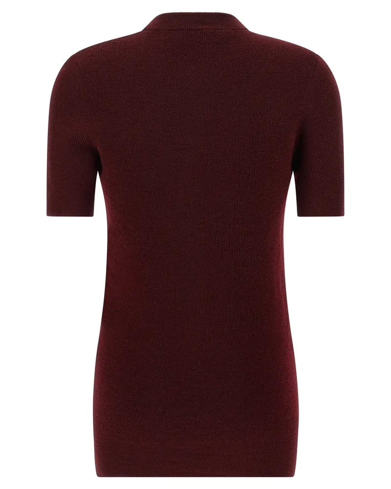 Prada Women's Bordeaux Virgin Wool Cardigan Clothing Burgundy
