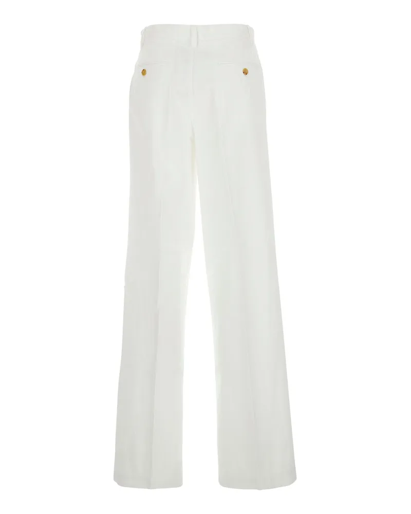 Ralph Lauren Women's Trousers With Front Pleats, White Cotton White