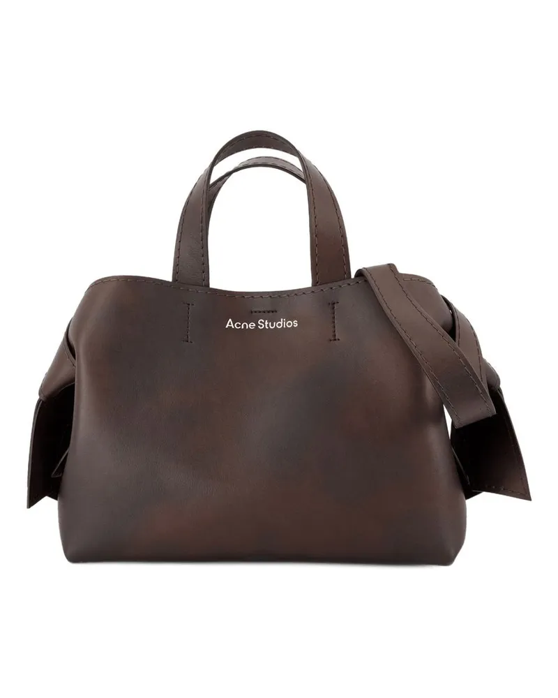 Acne Studios Unisex Musubi New Aged R Shopper Bag -  Leather Brown Calfskin Totes-Shopping-Bags Brown