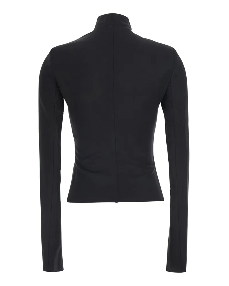 Rick Owens Women's Crop Jacket Gary Black Wool Blend Coat Black