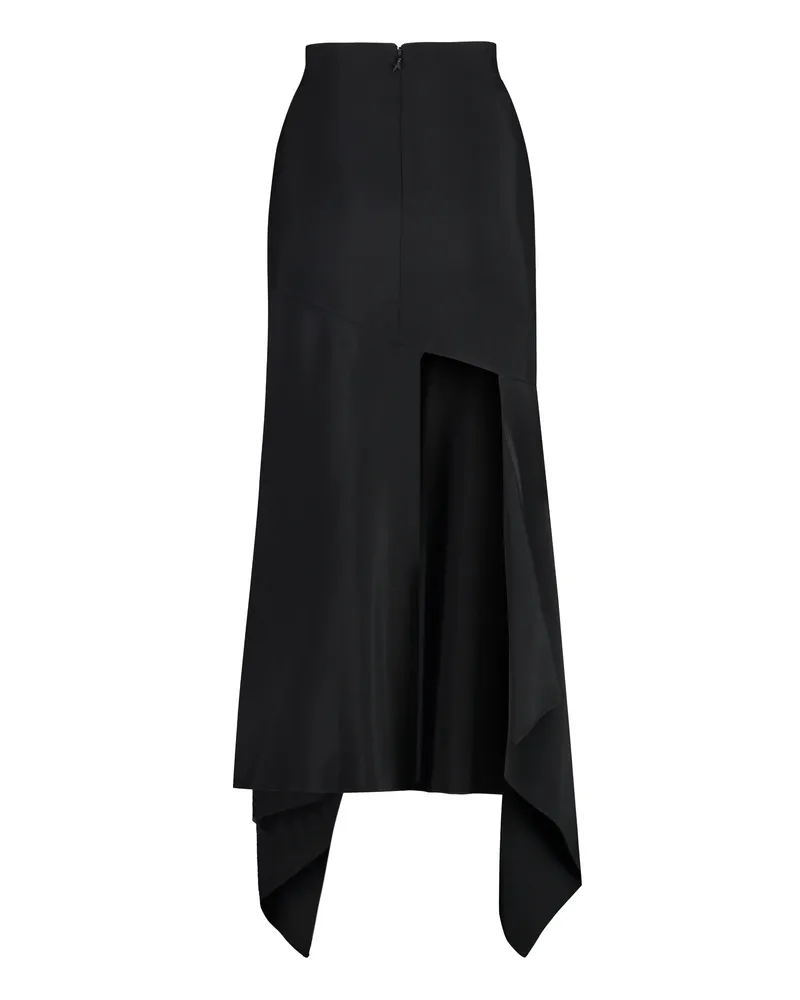 Thierry Mugler Women's Gabardine Midi Skirt Black Viscose Black