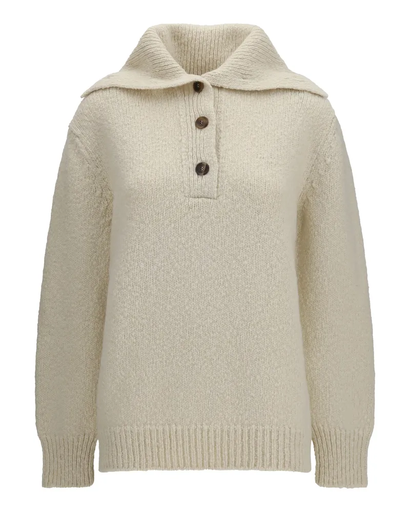 Malo Sailor Collar Cashmere Blend Sweater — Beige Beige