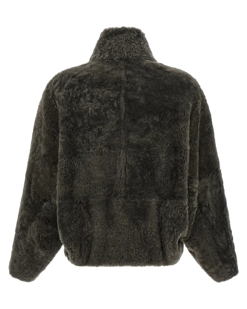 Brunello Cucinelli Lambskin Fur Coat — Gray Gray
