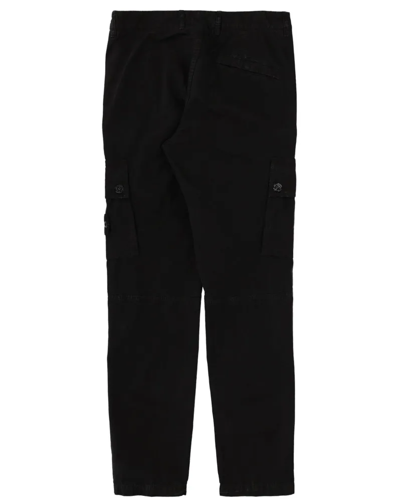 Stone Island Logo-Patch Cotton Cargo Pants — Black Black