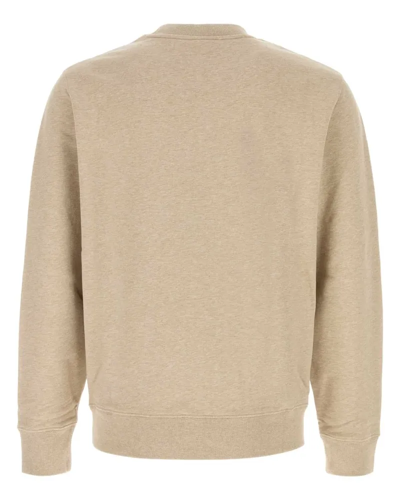 Kitsuné Men's Sand Cotton Sweatshirt Clearbeigemelange Exterior: Organic Felpe Sweater Beige