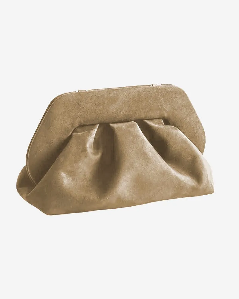 THEMOIRÈ Women's Vegan Fabric Bag Beige Clutch Beige