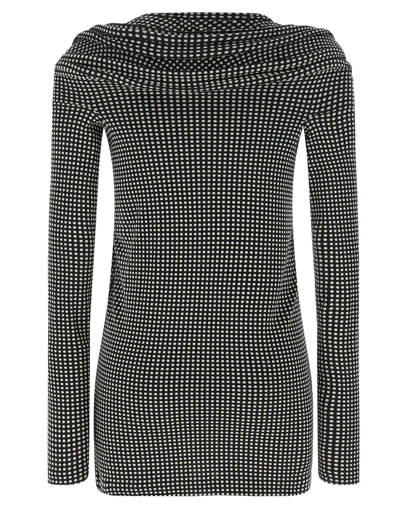 Junya Watanabe Sculptural Polka-Dot Jersey Dress — Black Black
