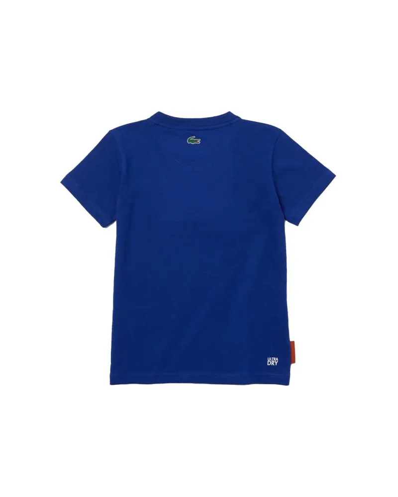 Lacoste Logo-Embroidered Cotton Blend T-Shirt — Blue Blue