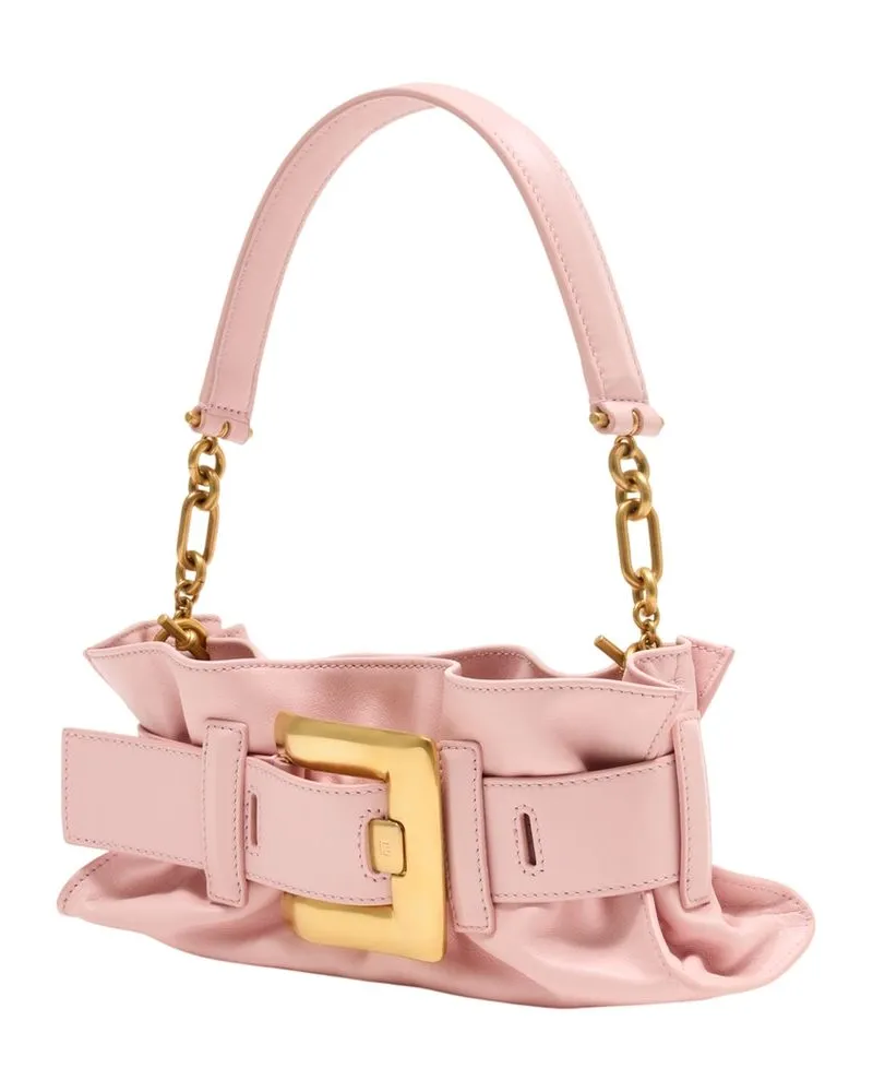Balmain Women's Anthem Mini Shoulder Bag -  Leather Pink Calfskin Shoulder-Hobo-Bags Pink