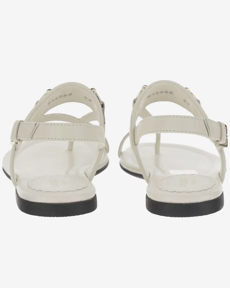 Gucci Kids' Leather Sandal With Web White White