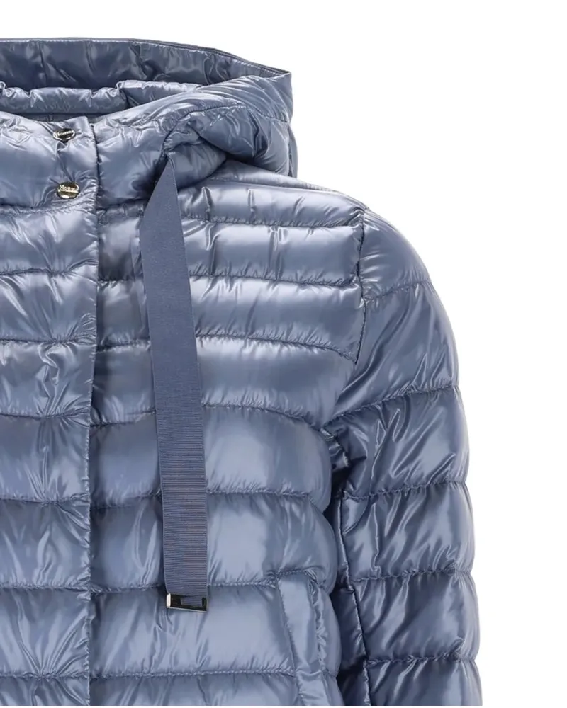 Herno Women's Hooded Quilted Puffer Jacket Ss26 W Blue